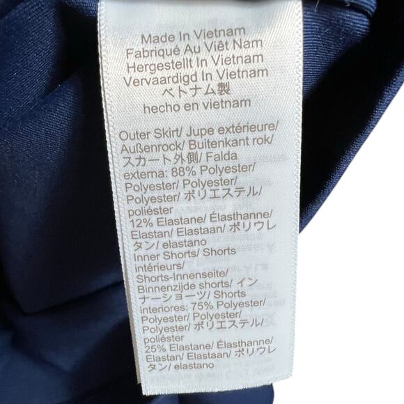 J.CREW Navy Blue Pleated Tennis Skirt with Built-In Stretch Shorts - Size L - Picture 6 of 8